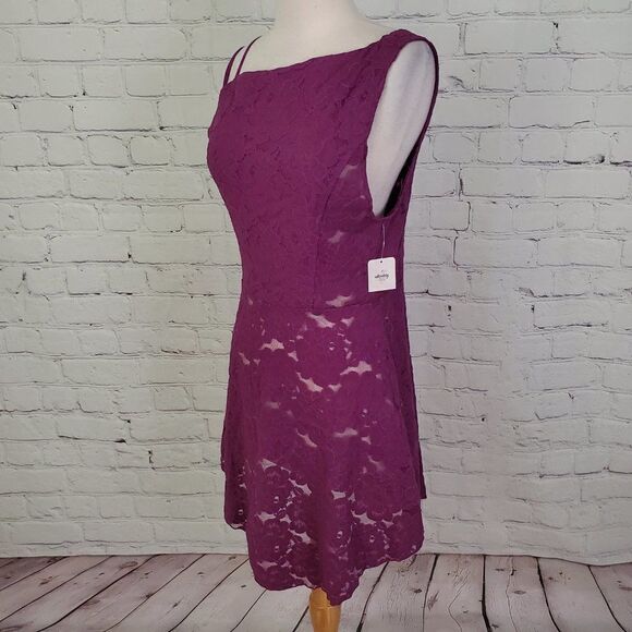 FREE PEOPLE INTIMATELY Dress Purple Lace M NWT - Picture 3 of 7